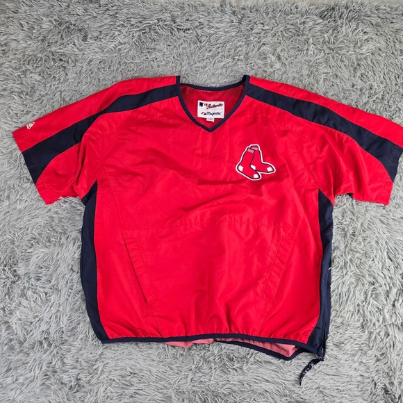 Majestic Other - Majestic Boston Red Sox MLB Batting Jacket Mens Medium Red‎ Navy AJ754 Pullover